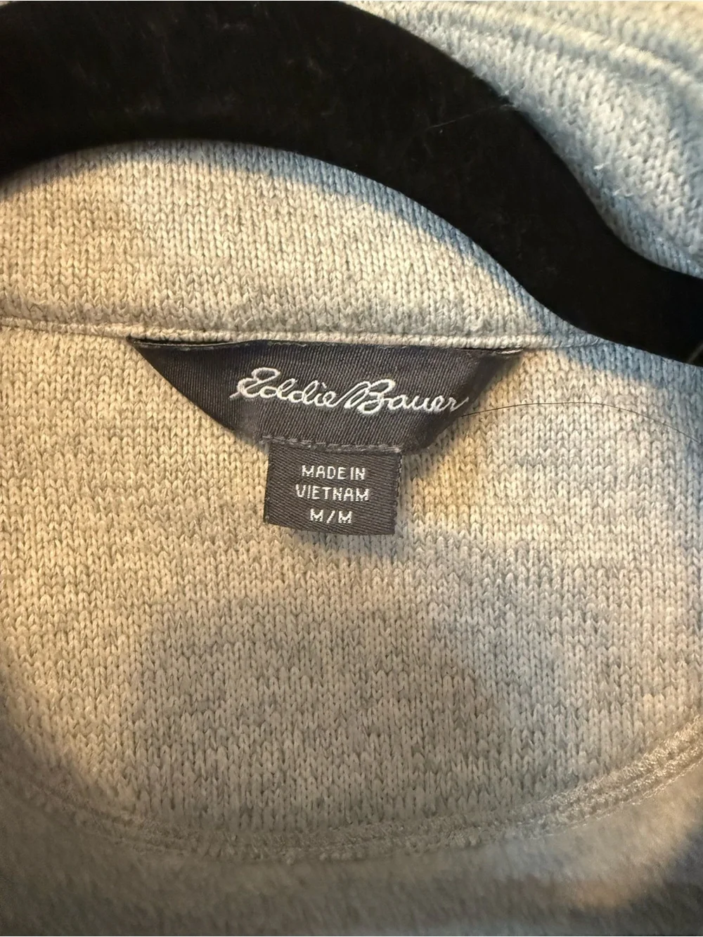 Eddie Bauer Light Gray Full-Zip Lightweight‎ Fleece Jacket